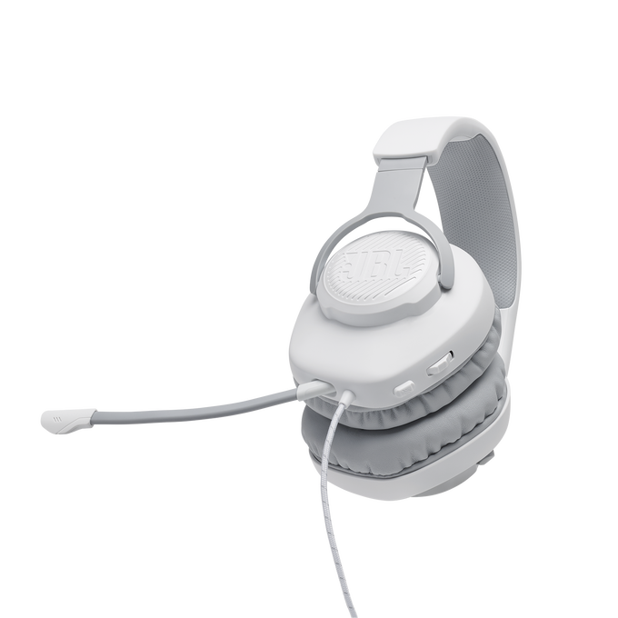 JBL Quantum 100 - White - Wired over-ear gaming headset with flip-up mic - Detailshot 4 image number null